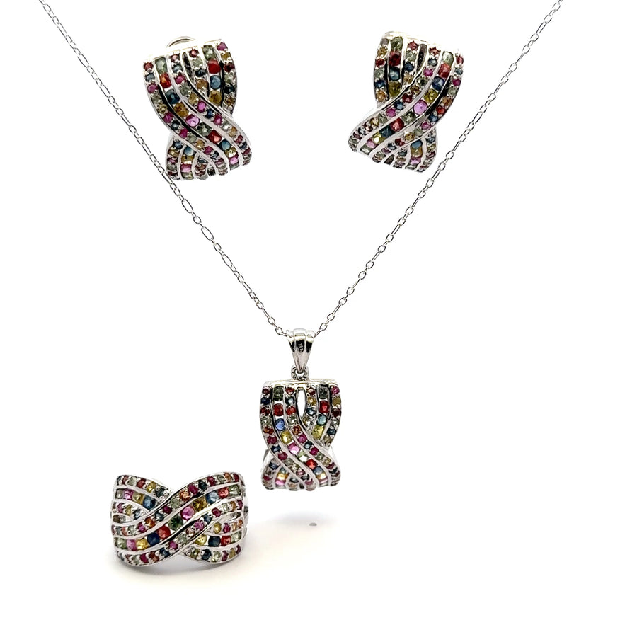 Ruby & Sapphire Jewelry Set