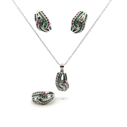 Jewelry Set: Ruby & Emerald (Multi-Gemstone Jewelry)