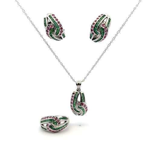 Jewelry Set: Ruby & Emerald (Multi-Gemstone Jewelry)