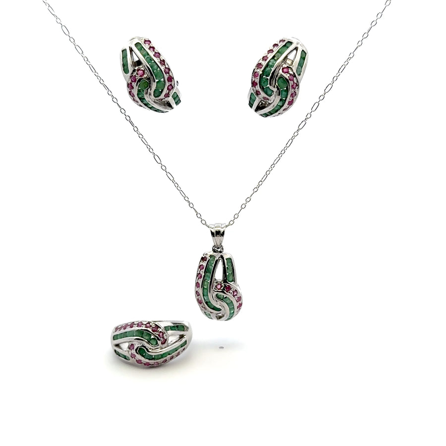 Jewelry Set: Ruby & Emerald (Multi-Gemstone Jewelry)