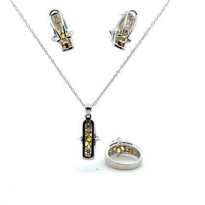 Orange Sapphire Jewelry Set