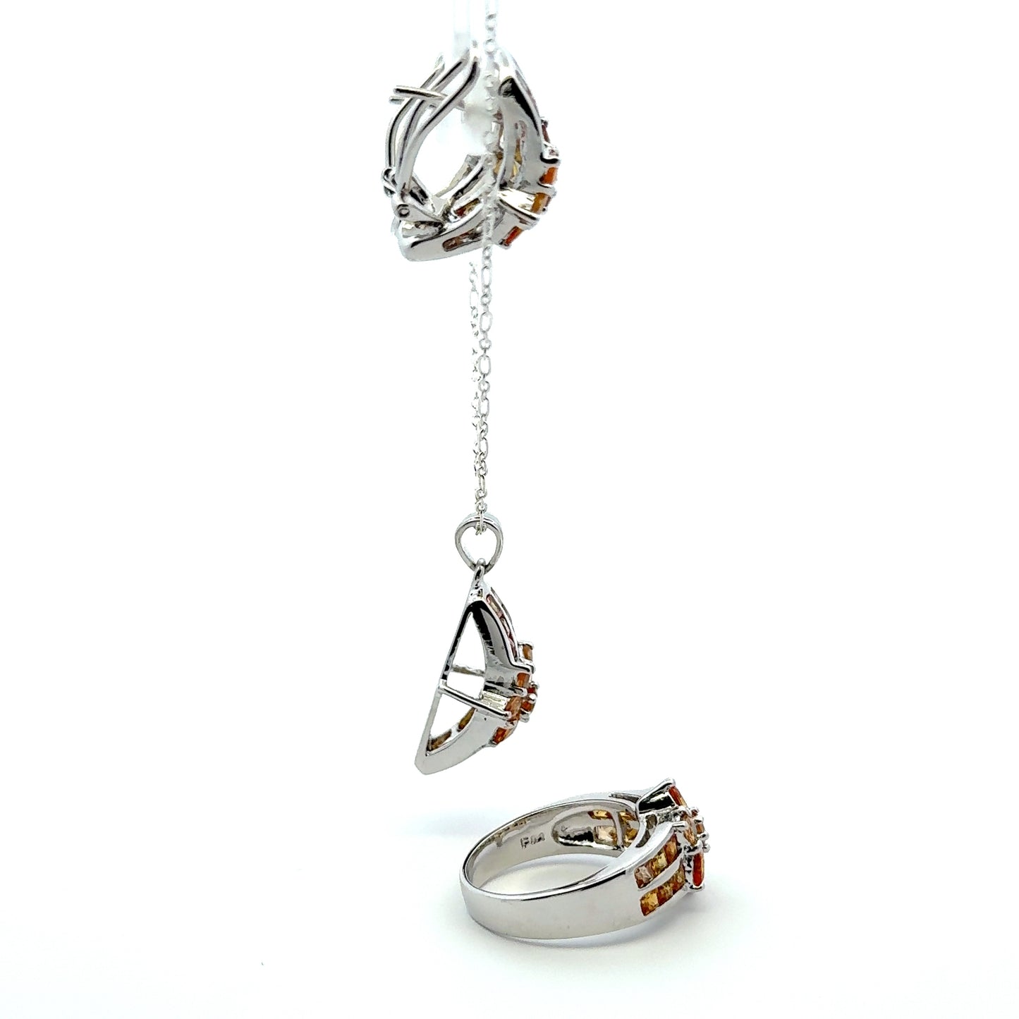 Orange Sapphire Jewelry Set