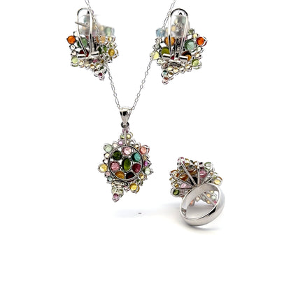 Jewelry Set: Multicolor Tourmaline