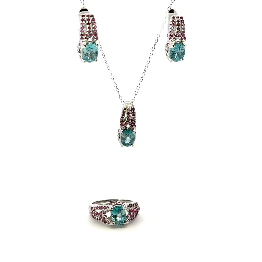 Ruby & Zircon Jewelry Set