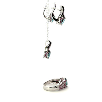 Ruby & Zircon Jewelry Set
