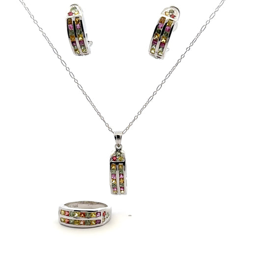 Sapphire & Ruby Handmade Jewelry Set