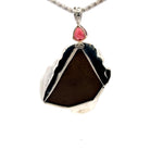 Ammolite & AAAA Raspberry Garnet Pendant