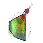 Ammolite & AAAA Raspberry Garnet Pendant