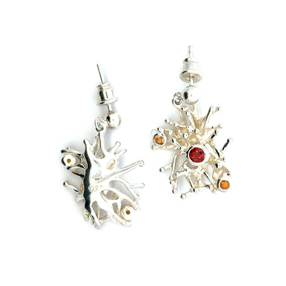 Yellow Sapphire & Red Garnet , Handmade