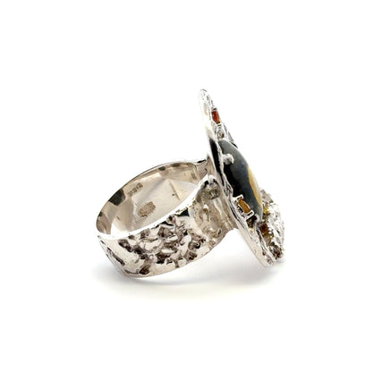 Bumble Bee Jasper & Sapphire Ring