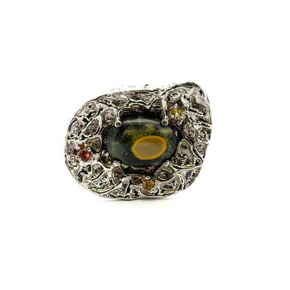 Bumble Bee Jasper & Sapphire Ring