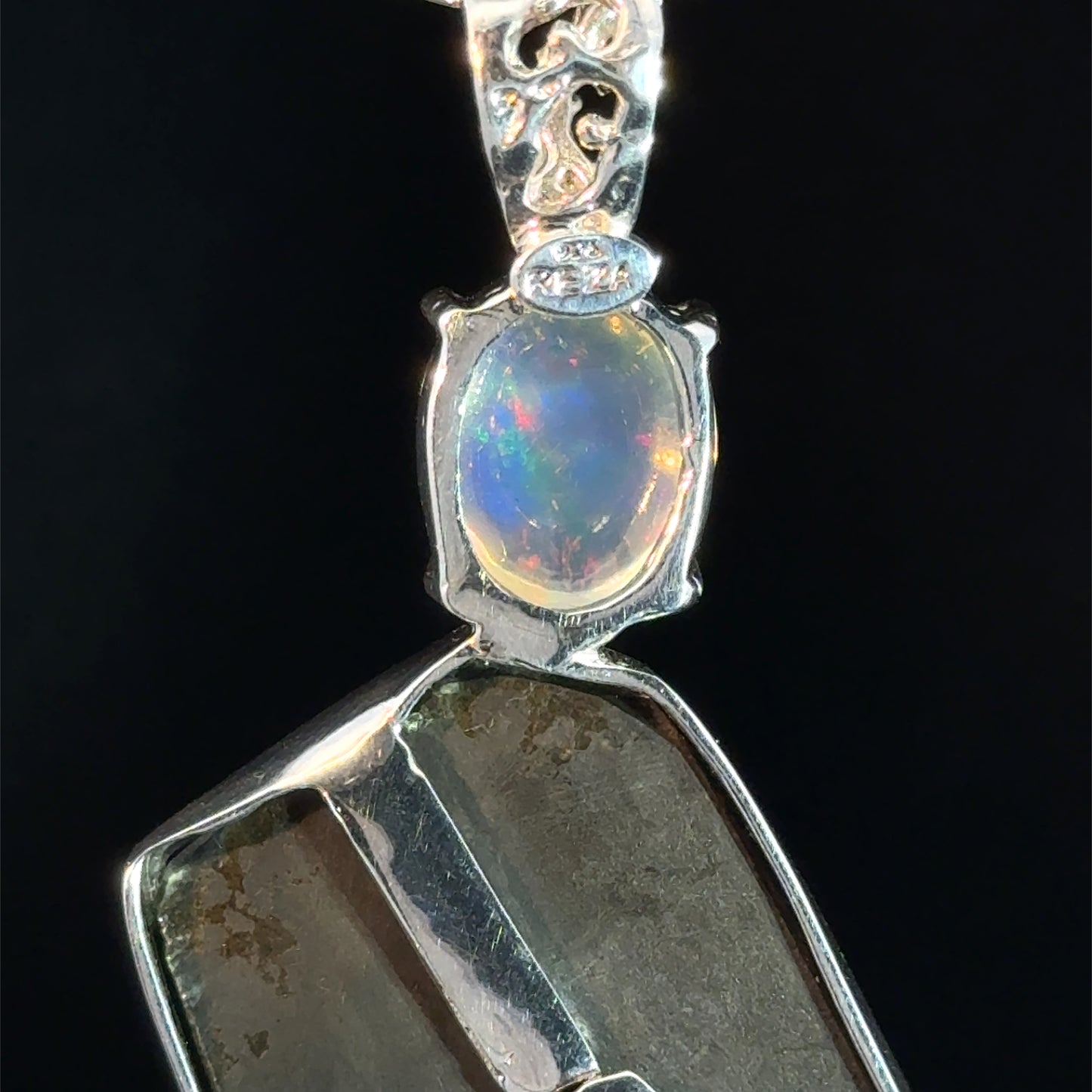 Ammolite & Mexican Jelly Opal Pendant