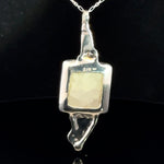 White Druzy Quartz Freeform Pendant