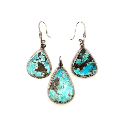 Persian Turquoise Earrings And Pendant