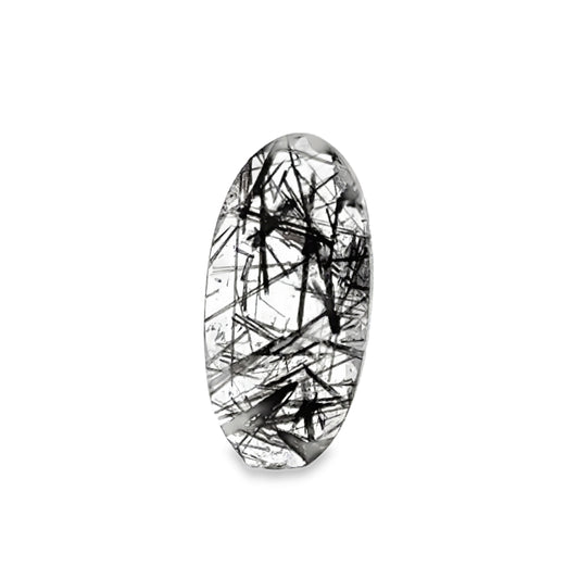 Tourmalinated Quartz Faceted Stone