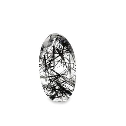Tourmalinated Quartz Faceted Stone