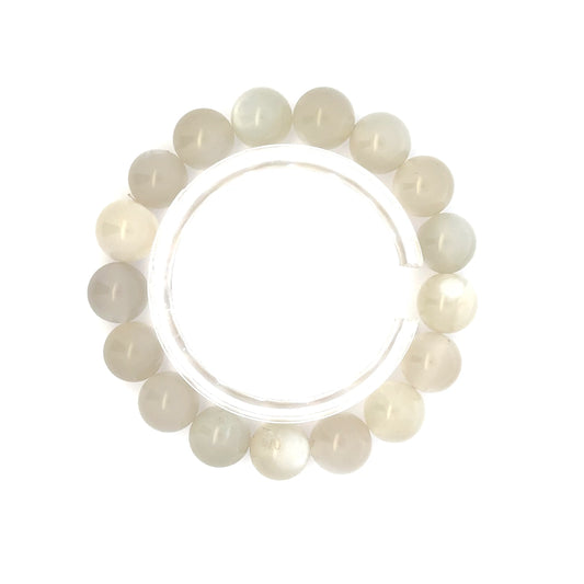White Chocolate AA Moonstone Beaded Bracelet – Unique Crystal Jewelry