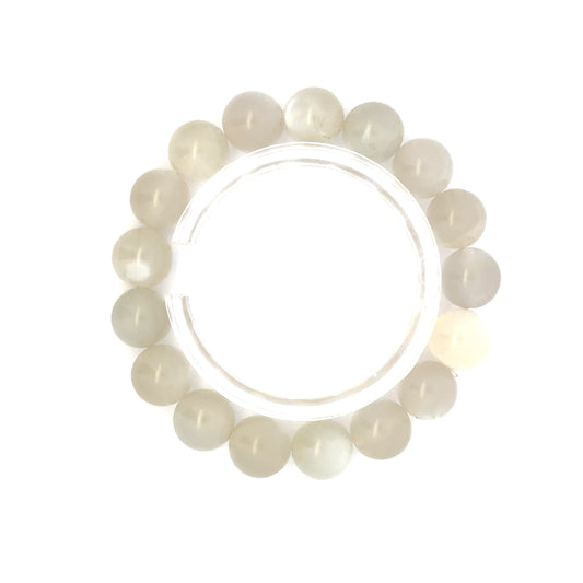 White Chocolate Moonstone Beaded Bracelet – Unique Crystal Jewelry - (AAA Quality)