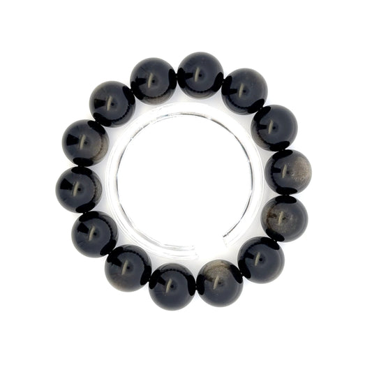 AAA Gold Sheen Obsidian Bracelet – Natural Gemstone Beaded Jewelry