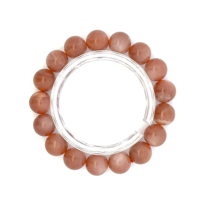 Peach Moonstone/Sunstone Bracelet – Glow of Serenity in Every Wear - (AAA Quality)