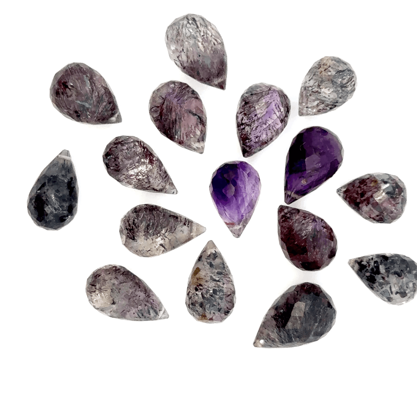 Sacred Seven / Super Seven Briolette Beads – Side Drilled