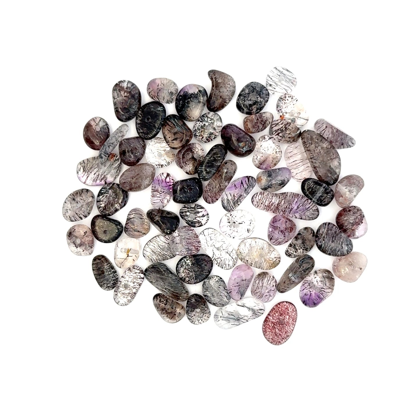 Super Seven / Sacred Seven Tumbled Face-Drilled Beads