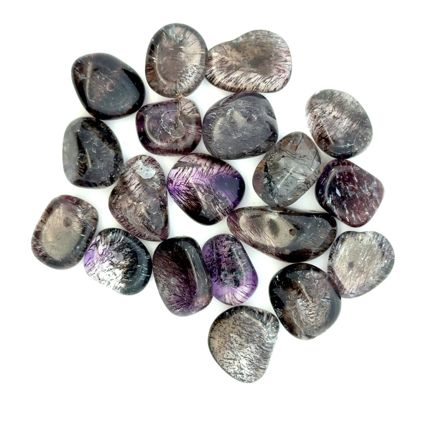 Sacred Seven / Super Seven Crystal Beads – Tumbled & Face Drilled