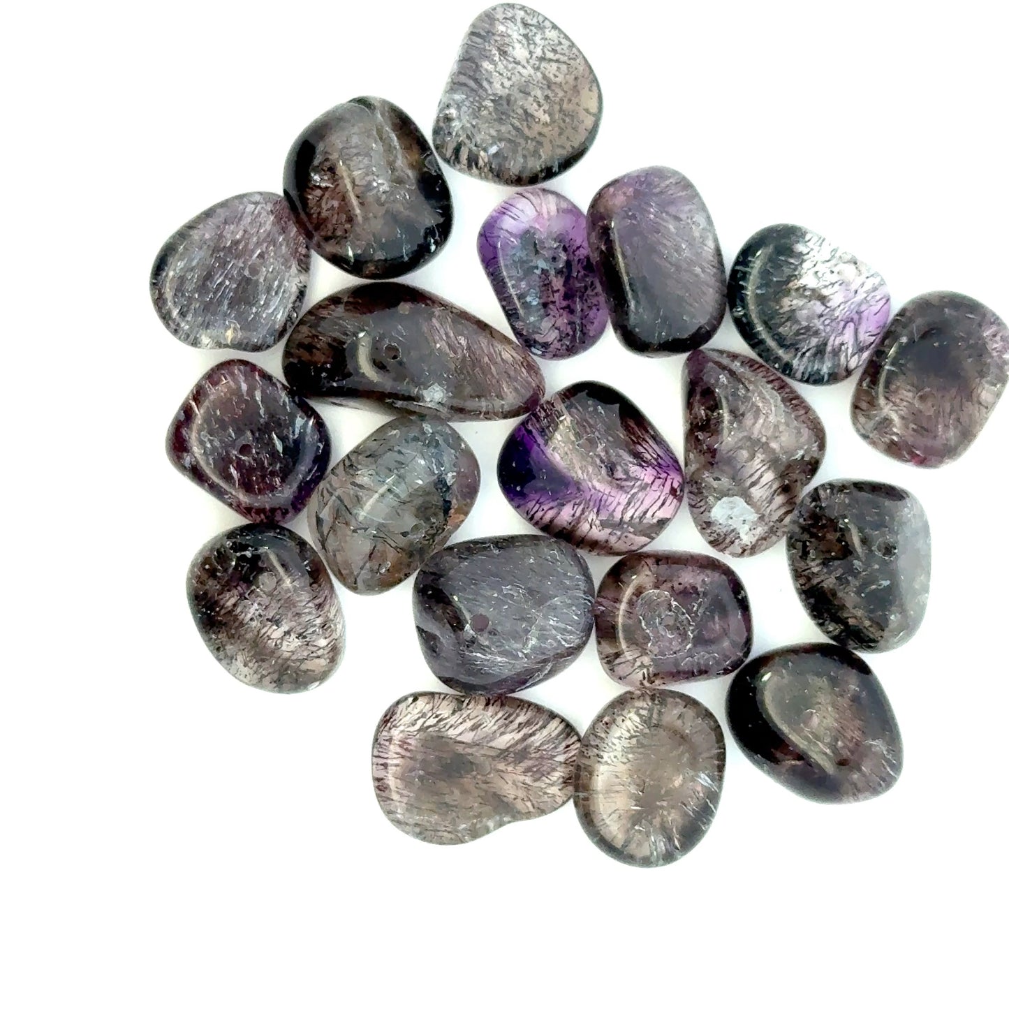 Sacred Seven / Super Seven Crystal Beads – Tumbled & Face Drilled