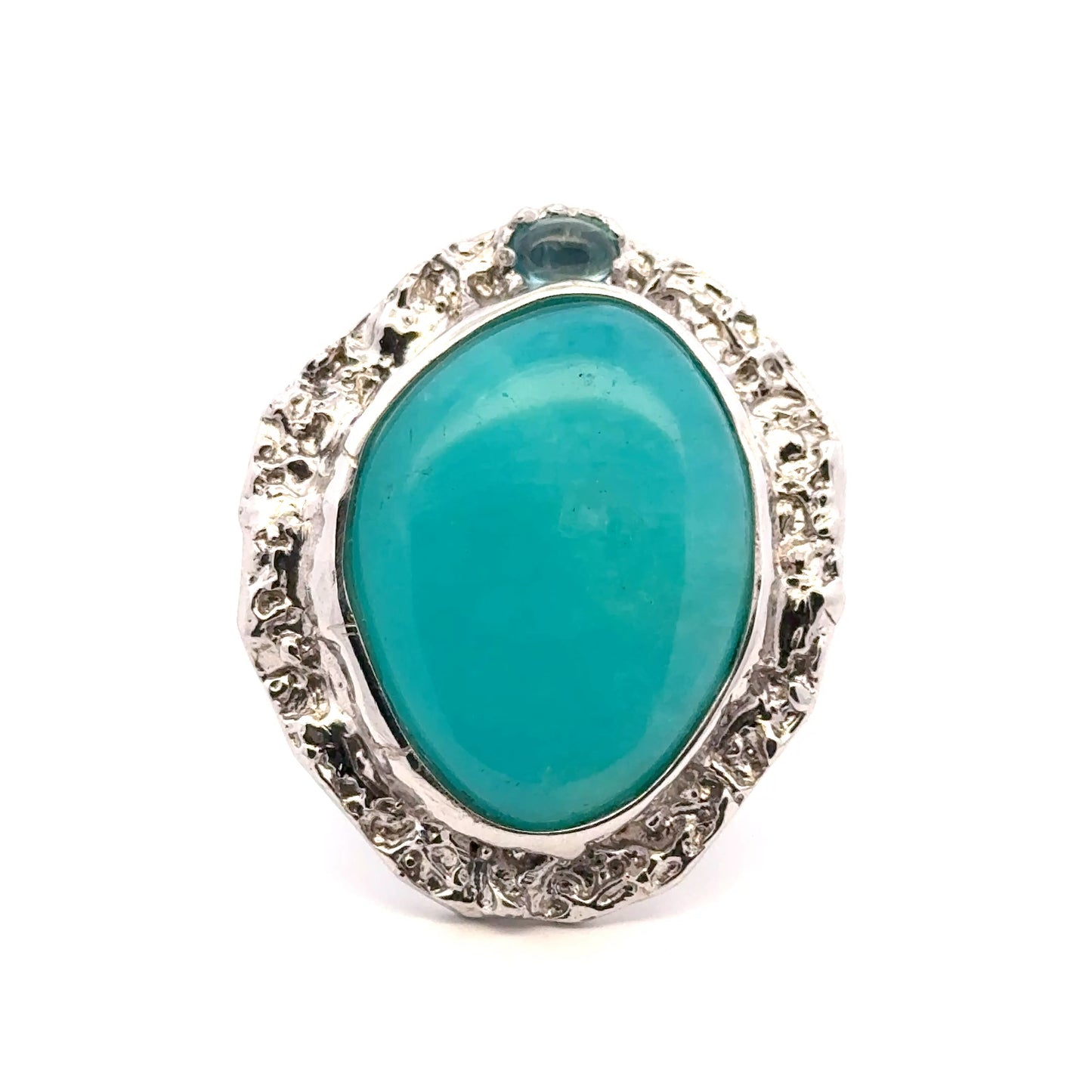 Amazonite AAA Sterling Silver 925 Ring with Apatite