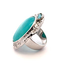 Amazonite AAA Sterling Silver 925 Ring with Apatite