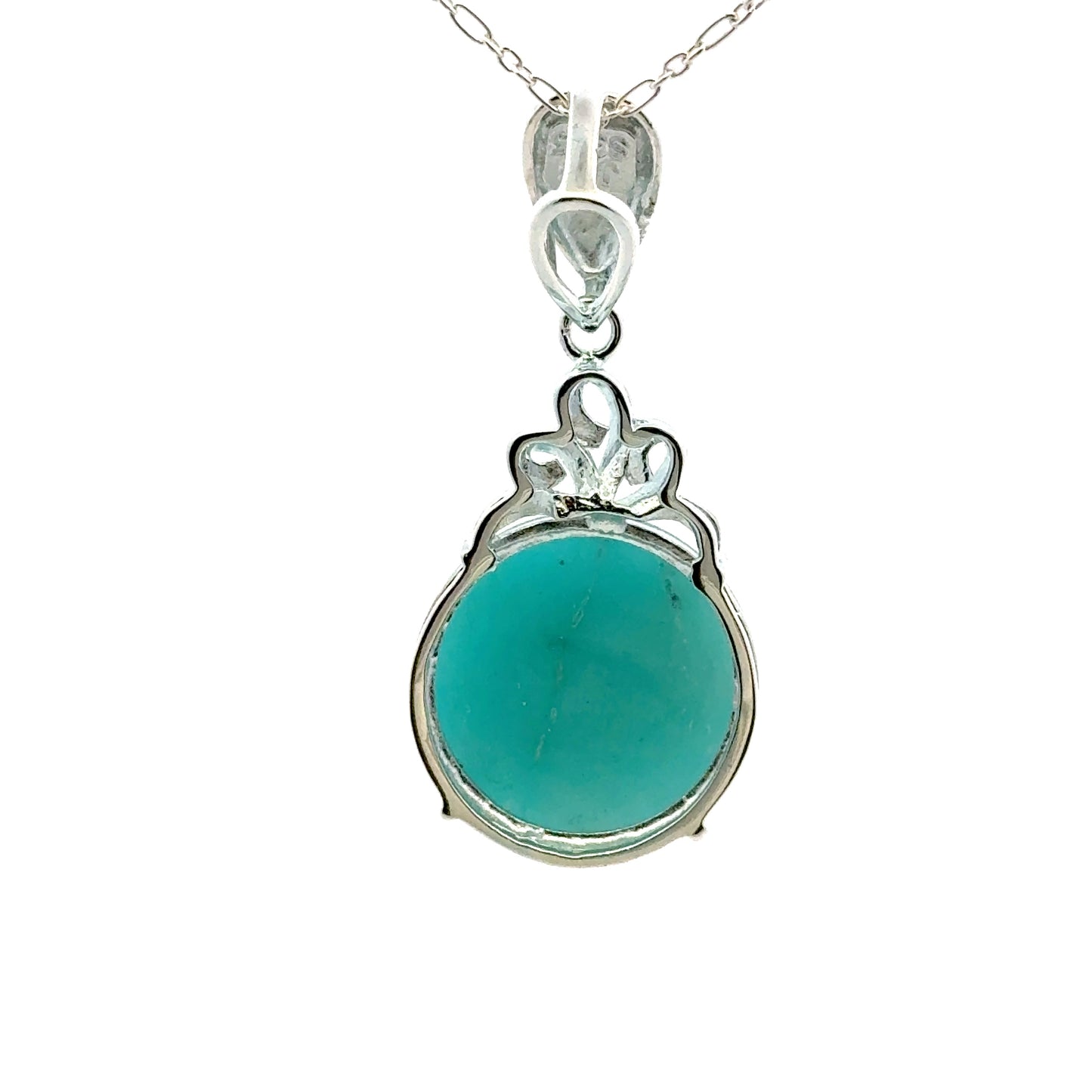 AAAA Amazonite Peruvian 925 Sterling Silver Crown Pendant– Simple & Elegant Gemstone Jewelry