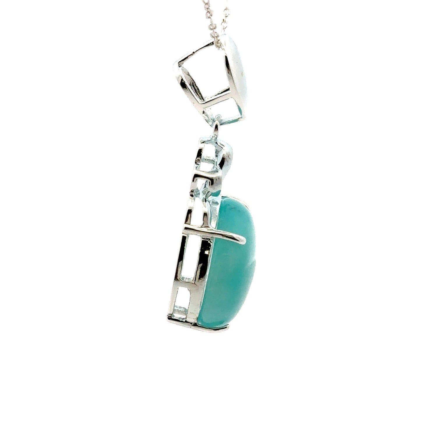 AAAA Amazonite Peruvian 925 Sterling Silver Crown Pendant– Simple & Elegant Gemstone Jewelry