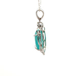AAAA Amazonite Peruvian Pendant 925 Sterling Silver with Flower Design Accent