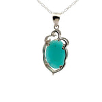 AAAA Amazonite Peruvian Pendant 925 Sterling Silver with Flower Design Accent