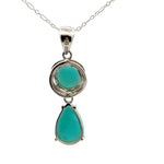 Peruvian AAAA Amazonite Pendant – 925 Sterling Silver with Pearl & Round Stones