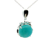 AAAA Amazonite Pendant – Unique Sterling Silver Jewelry with Round Amazonite Stone