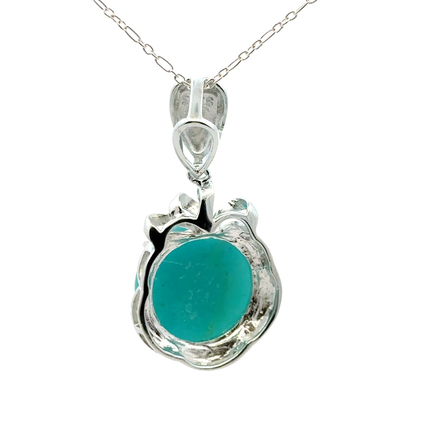 AAAA Amazonite Pendant – Unique Sterling Silver Jewelry with Round Amazonite Stone