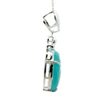 AAAA Amazonite Peruvian Pendant – Unique 925 Silver Jewelry Featuring Round Stone in Crown Setting