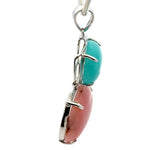 AAAA Amazonite Peruvian Pendant – Sterling Silver Jewelry with Oval Amazonite & Pink Opal