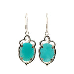 Amazonite Earrings – 925 Sterling Silver Flower-Shaped Gemstone Jewelry