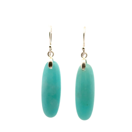 Amazonite Earrings – 925 Sterling Silver Featuring Oval Gemstone