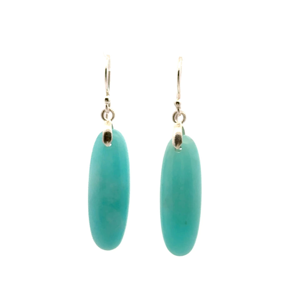 Amazonite Earrings – 925 Sterling Silver Featuring Oval Gemstone