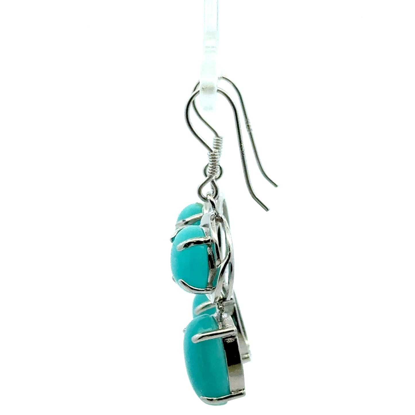925 Silver Amazonite Earrings – Elegant Jewelry Featuring Oval and Round Amazonite