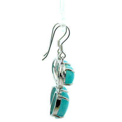 925 Silver Amazonite Earrings – Elegant Jewelry Featuring Oval and Round Amazonite
