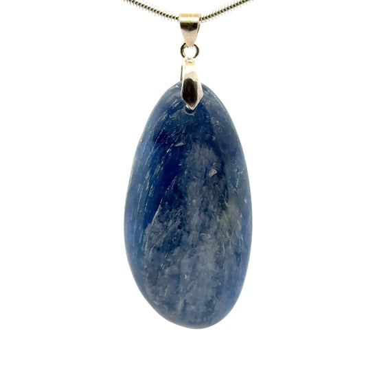 Elegant Simple Kyanite Pendant – Handmade 925 Sterling Silver Design