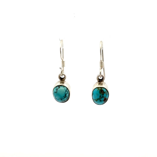 Persian Natural Turquoise Earrings – Handmade 925 Sterling Silver Design