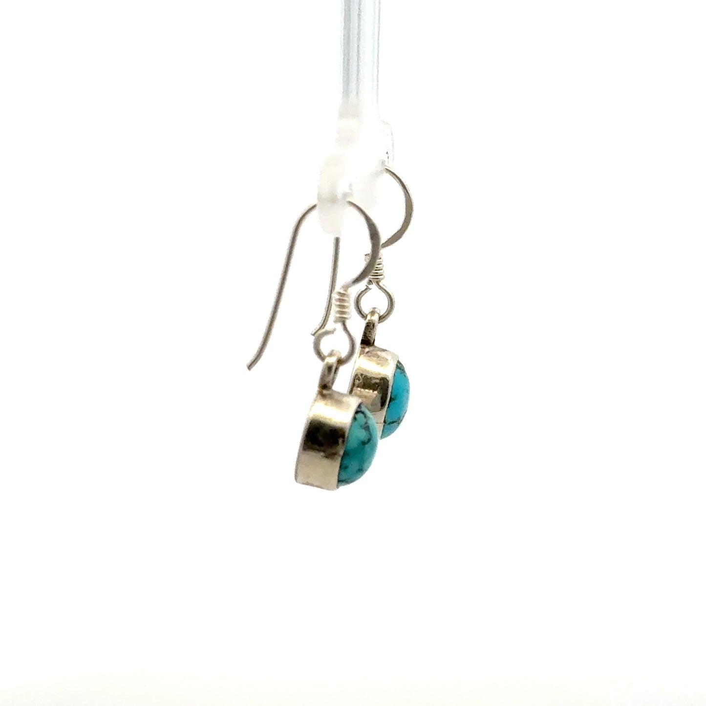 Persian Natural Turquoise Earrings – Handmade 925 Sterling Silver Design