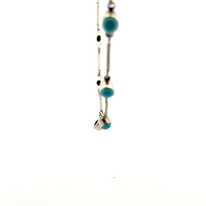 Natural Persian Turquoise Necklace – Elegant Handmade 925 Sterling Silver Jewelry