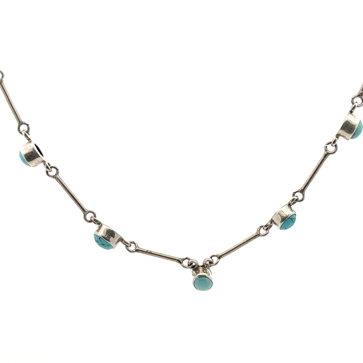 Natural Persian Turquoise Necklace – Elegant Handmade 925 Sterling Silver Jewelry