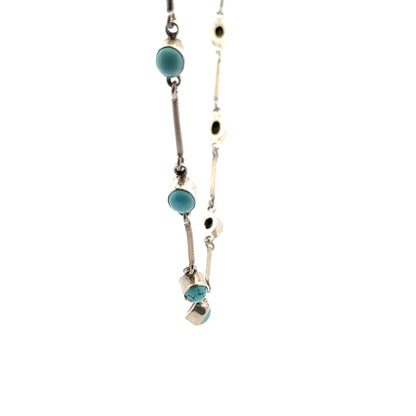 Natural Persian Turquoise Necklace – Elegant Handmade 925 Sterling Silver Jewelry